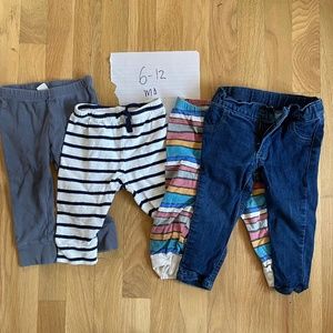 4 Pairs/Lot Leggings Made In USA Jeggings, Color Cloud Mill, Baby Gap, Organic